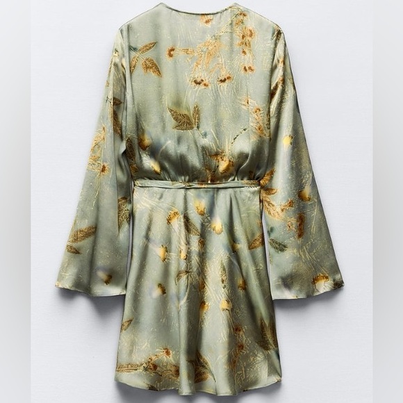 Zara Satin Effect Pareo Dress - Picture 3 of 5